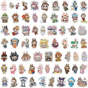 63 piece super cute labubu stickers